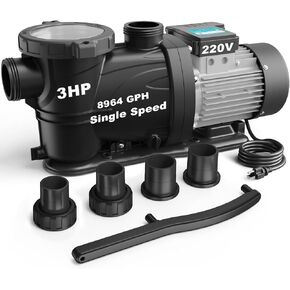 مضخة حمام سباحة داخلية/فوق الأرض، ذات تدفق عالٍ، لون أسود غامق in Kuwait