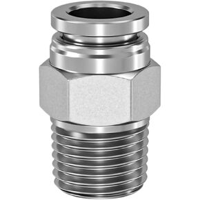 PC 304 ضاغط من الفولاذ المقاوم للصدأ اقتران هوائي سريع لخرطوم أنبوب 1/4 5/16 3/8 1/2 بوصة 6.35 9.53 12.7 مم NPT1/8 خيط (PC1-2-NPT1-4) in Kuwait