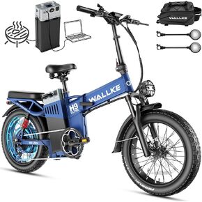 wallke h9 فائقة الجودة دراجة كهربائية طويلة المدى للبالغين، 55ah 2640wh الشمسية ac / dc بطارية محور الطاقة، 105nm 37mph ebike سريع مع مستشعر عزم الدوران، arisun الدهون الإطارات e الدراجة للتخييم مطاردة التنقل اللياقة البدنية in Kuwait