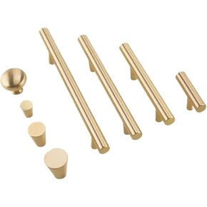 خزانة نحاسية صلبة مقبض سحب درج باب ذهبي 1 قطعة (4-L-30mm) in Saudi Arabia