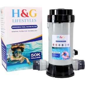 فلتر مياه حمام السباحة المضمن من H&G، فلتر خرطوم حمام السباحة لحمامات السباحة فوق الأرض والأرضية، ترشيح معدني يقلل من الكلور والمعادن الثقيلة، يساعد على منع المياه الخضراء، 50.000 جالون in Kuwait