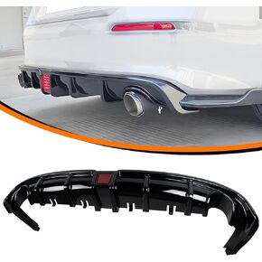 Car Rear Diffuser with LED Light Compatible with Honda Civic 2022 2023 2024 4 Door Sedan,Glossy Black 11th Gen Civic Rear Bumper Diffuser Lip,MC Style in Kuwait