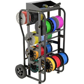 رف بكرة سلكية بعجلات، علبة كابلات شديدة التحمل ومنظم موزع الأسلاك، قضبان قابلة للتعديل، سعة كبيرة، صندوق أدوات، عربة متنقلة للكهربائيين، ورشة عمل ومستودع، 38 بوصة × 21.2 بوصة، أسود in Kuwait