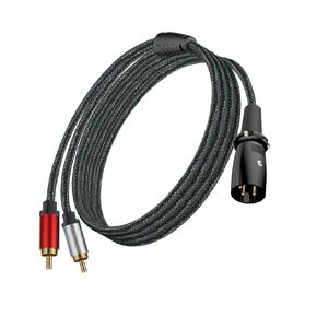 XLR إلى المزدوج RCA HiFi كابل الصوت 16.4ft، 3 دبوس XLR ذكر ميكروفون إلى 2 فونو RCA ذكر محول القابس موصل Y الفاصل كابل التصحيح in Kuwait