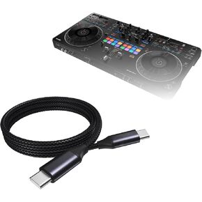 كابل BoxWave متوافق مع Pioneer DJ DDJ-REV5 - كابل DirectSync PD (3 أقدام) - USB-C إلى USB-C (100W)، شحن مجدول من النوع C ومزامنة سريعة - أسود جيت in Kuwait