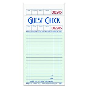 G3616 GuestChecks Pad w/Record Receipt Stub, 3 1/2 x 6 3/4, 100 Per Pad (Case of 50 Pads) in Kuwait