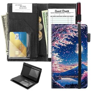 قوس قزح القوطي الخفافيش كتب خادم لطيف للنادلة، محفظة خادم كتاب النادل مع جيب المال سحاب، 5 * 8 حامل كتاب التذاكر النادلة مطعم النادل مع حامل القلم صالح in Kuwait