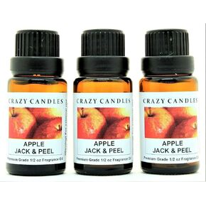 كريزي كاندلز أبل جاك وقشر 3 زجاجات 1/2 أونصة سائلة لكل منها (15 مل) زيت عطري معطر عالي الجودة (التفاح الطازج والقرفة والكوف والبرتقال) in Kuwait