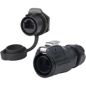 LP20 network cable aviation CAT6 black data interface RJ45 waterproof network cable adapter(Two hole socket) in Kuwait