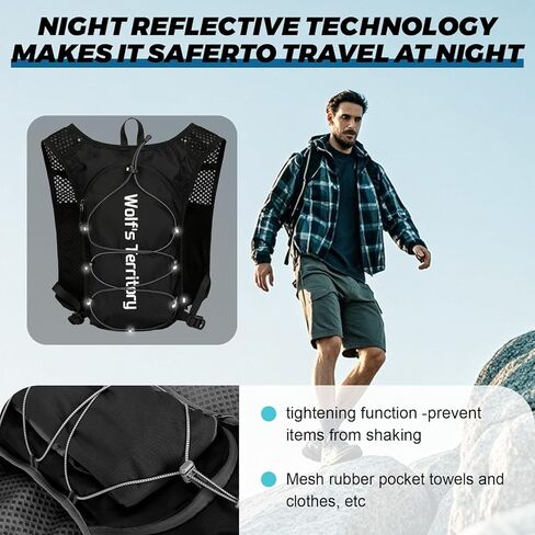 Hydration Backpack with 2pcs 2L Water Bladder, Lightweight Water Backpack for Hiking, Hydration Vest with 2pc Wrist Braces and 1pc Head Band for Running Biking Cycling for Women and Men in Saudi Arabia