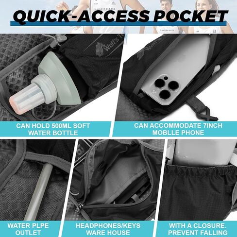 Hydration Backpack with 2pcs 2L Water Bladder, Lightweight Water Backpack for Hiking, Hydration Vest with 2pc Wrist Braces and 1pc Head Band for Running Biking Cycling for Women and Men in Saudi Arabia