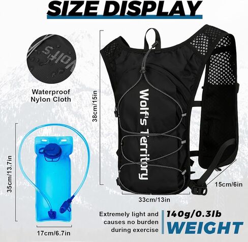 Hydration Backpack with 2pcs 2L Water Bladder, Lightweight Water Backpack for Hiking, Hydration Vest with 2pc Wrist Braces and 1pc Head Band for Running Biking Cycling for Women and Men in Saudi Arabia