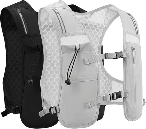 2 Pcs Running Vest for Women Men, Reflective Running Vest with Adjustable Waistband & Phone Pocket, Outdoor Pack Lightweight Breathable Backpack for Marathon Hiking in Saudi Arabia