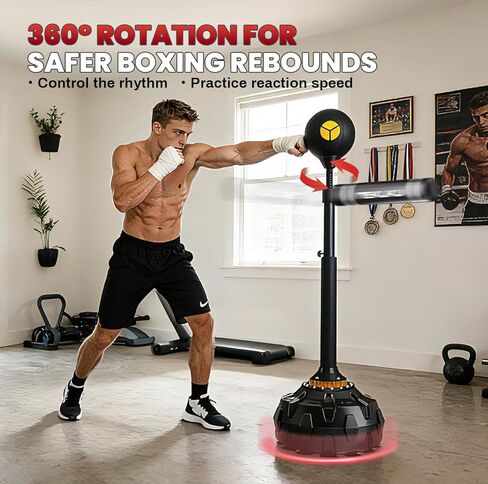 Free Standing Boxing Speed Trainer,360° Punching Bag Spinning Bar with Stand Height Adjustable Boxing Equipment- for Adults & Teenagers. in Saudi Arabia