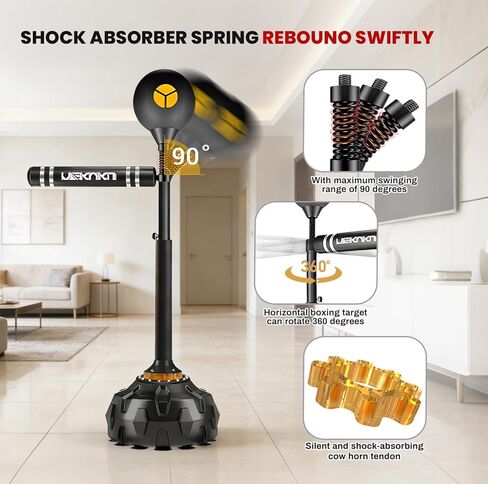 Free Standing Boxing Speed Trainer,360° Punching Bag Spinning Bar with Stand Height Adjustable Boxing Equipment- for Adults & Teenagers. in Saudi Arabia