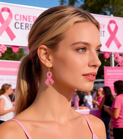 BVGA 9 Pairs Breast Cancer Awareness Earrings Pink Ribbon Drop Dangle Earrings for Women Breast Cancer Survivor Support Jewelry Accessories Gifts in Saudi Arabia