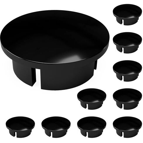 FORMUFIT F112IDC-BK-10 1-1/2" Furniture Grade Internal Dome Cap in Black, 1.9" ID, PVC (Pack of 10) in Saudi Arabia