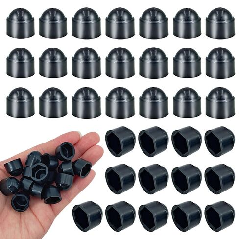 35Pcs Hex Bolt Covers Caps M8x13mm Black Screw Caps Plastic Nuts Head Cover Protective Nut Cap Reliable Performance High Strength Bolt Retainer Nut Protection Cap in Kuwait