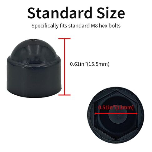 35Pcs Hex Bolt Covers Caps M8x13mm Black Screw Caps Plastic Nuts Head Cover Protective Nut Cap Reliable Performance High Strength Bolt Retainer Nut Protection Cap in Kuwait