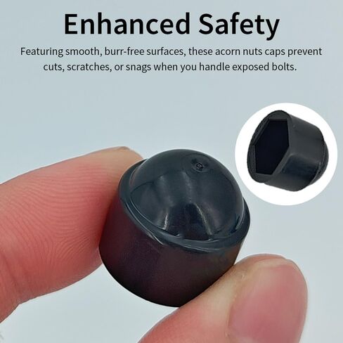 35Pcs Hex Bolt Covers Caps M8x13mm Black Screw Caps Plastic Nuts Head Cover Protective Nut Cap Reliable Performance High Strength Bolt Retainer Nut Protection Cap in Kuwait