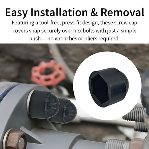 35Pcs Hex Bolt Covers Caps M8x13mm Black Screw Caps Plastic Nuts Head Cover Protective Nut Cap Reliable Performance High Strength Bolt Retainer Nut Protection Cap in Kuwait