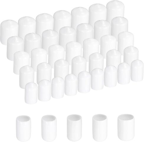 uxcell 50pcs Round Rubber End Caps Protective Caps 3mm 5mm 7mm 9mm 11mm White Screw Thread Protectors in Saudi Arabia