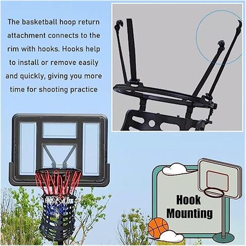 جهاز إرجاع كرة السلة هوب ريبوندر، مرفق بسيط، كرة عالمية احترافية - لا يوجد بيك اب داخلي وخارجي، مدرب خفيف الوزن للإعلان in Kuwait