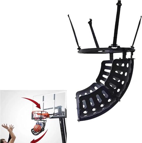 مرفق جهاز إرجاع حلقة كرة السلة مقاس 25.6 × 15 بوصة - شلال قابل للدوران 360 درجة in Kuwait