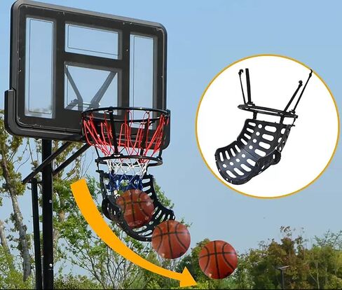 جهاز إرجاع تسديدة كرة السلة - كرة سوداء مرفقة تدعم مدرب مساعد التسديد بدوران 360 درجة in Kuwait