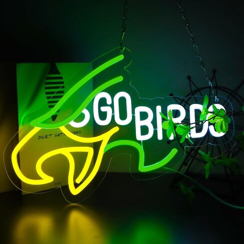 Eagle Go Birds Neon Signs for Wall Decor,Go Birds LED Neon Light Up Sign for Man Cave、Dormitory、Bedroom，Gifts for Teen Boys、Teenage Girls、Game Player in Saudi Arabia