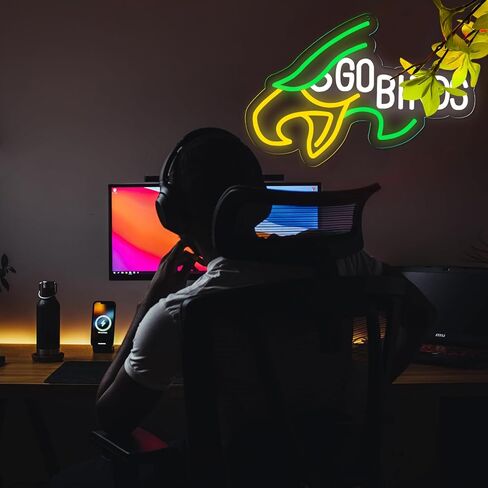 Eagle Go Birds Neon Signs for Wall Decor,Go Birds LED Neon Light Up Sign for Man Cave、Dormitory、Bedroom，Gifts for Teen Boys、Teenage Girls、Game Player in Saudi Arabia
