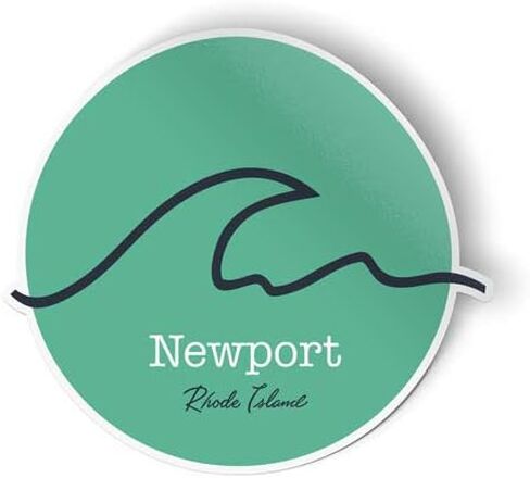 Squiddy Newport Rhode Island Wave - Vinyl Sticker Decal for Phone, Laptop, Water Bottle (2.5" high) in Saudi Arabia