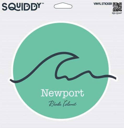 Squiddy Newport Rhode Island Wave - Vinyl Sticker Decal for Phone, Laptop, Water Bottle (2.5" high) in Saudi Arabia