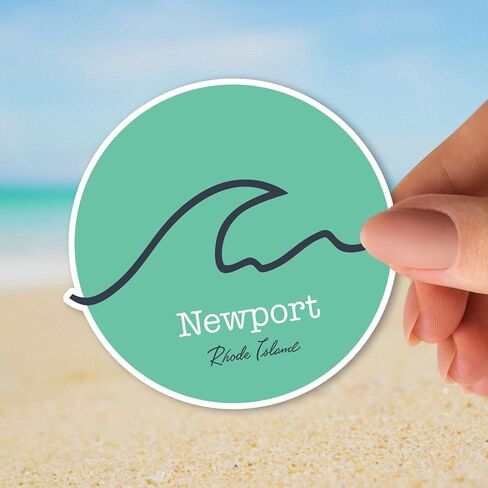 Squiddy Newport Rhode Island Wave - Vinyl Sticker Decal for Phone, Laptop, Water Bottle (2.5" high) in Saudi Arabia