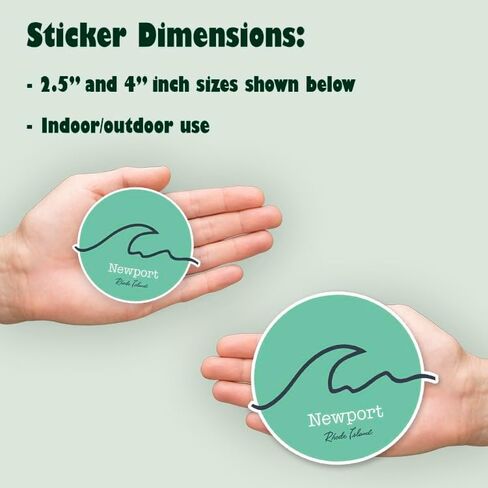 Squiddy Newport Rhode Island Wave - Vinyl Sticker Decal for Phone, Laptop, Water Bottle (2.5" high) in Saudi Arabia