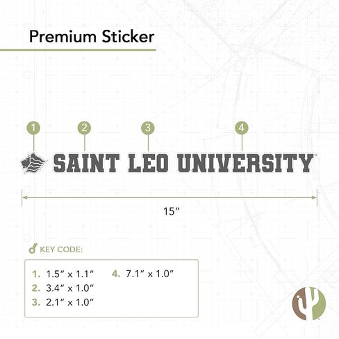 Desert Cactus Saint Leo University Sticker Lions Name Logo Vinyl Decal Laptop Water Bottle Car Scrapbook (15 Inch Sticker) in Saudi Arabia