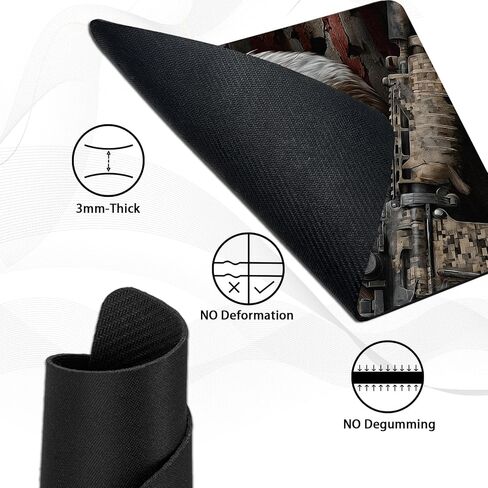 لوحة ماوس باتريوتيك إيجل 3 قطع، تصميم العلم الأمريكي، قاعدة مطاطية مضادة للانزلاق، 9.5 × 7.9 بوصة، ملحق مكتب الكمبيوتر المحمول in Kuwait