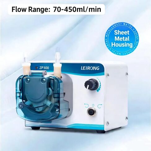 Complete Peristaltic Pump ZP300 DC Brushed Motor 24V 15W Laboratory Knob Speed Control Filling Machine Micro Self-Priming Water Pump (4.8 * 8mm Silicone Tube, 120~450ml/min) in Saudi Arabia