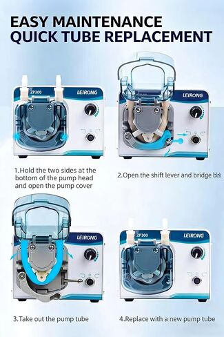 Complete Peristaltic Pump ZP300 DC Brushed Motor 24V 15W Laboratory Knob Speed Control Filling Machine Micro Self-Priming Water Pump (4.8 * 8mm Silicone Tube, 120~450ml/min) in Saudi Arabia