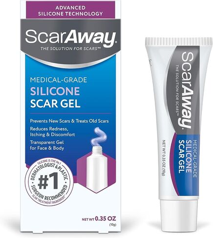 Scaraway بنسبة 100 ٪ من ندبة السيليكون الطبية من الدرجة الطبية للوجه والجسم والجراحة والحروق والضخمة والكيليود وعلاج ندبة حب الشباب ، 0.71 أوقية ، (20 غرام) in Kuwait