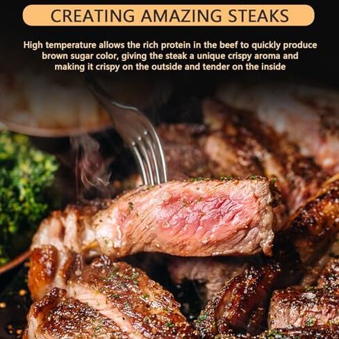 1800W Indoor Electric Steak Broiler - Stainless Steel Grill with 10-Tier Rack, Rapid 800°C Heating in 10 Minutes, Perfect for Steaks, Ribeyes, Chicken & Vegetables, 220V in Saudi Arabia