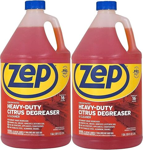Zep Heavy-Duty Citrus Degreaser Refill - 1 Gallon (Case of 2) ZUCIT128 - Professional Strength Cleaner and Degreaser, Concentrated Pro Formula in Saudi Arabia