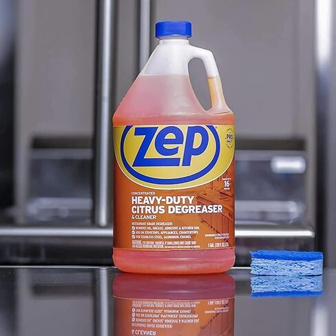 Zep Heavy-Duty Citrus Degreaser Refill - 1 Gallon (Case of 2) ZUCIT128 - Professional Strength Cleaner and Degreaser, Concentrated Pro Formula in Saudi Arabia