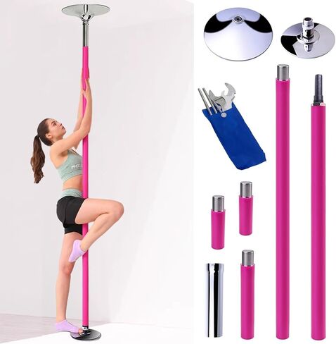 Silicone Dance Pole for Ceilings,Indoor Bedroom Fitness Dancing Pole,Portable Static Swivel Stripper Pole (9ft) in Saudi Arabia