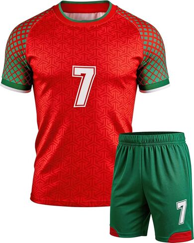 New #7 Special Edition Kids Soccer Jersey for 4-15 Years Boys & Girls Football Jersey with Top & Shorts Youth Sizes in Kuwait
