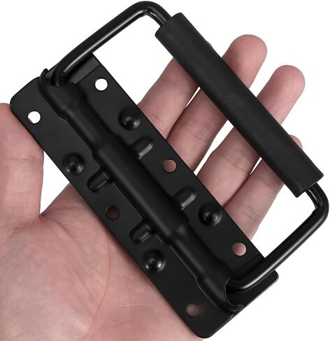 Baluue Black Spring Loaded Heavy Duty Toolbox Handle with Grip, Surface Mounted Metal Case Pull, Replacement Speaker Box Handle for Industrial Tool Cabinets and Flight Cases in Saudi Arabia
