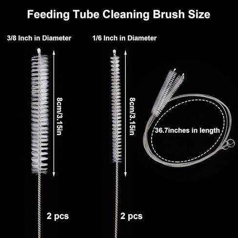 4 قطع من فرش أنبوب التغذية، منظفات أنابيب بطول 81.28 سم، فرشاة تنظيف المصاصة طويلة للغاية مع رأس بشعيرات نايلون ناعمة، مناسبة لتنظيف أنابيب التغذية والزجاجات والمصاصة in Kuwait