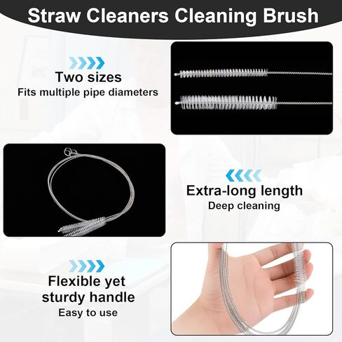 4 قطع من فرش أنبوب التغذية، منظفات أنابيب بطول 81.28 سم، فرشاة تنظيف المصاصة طويلة للغاية مع رأس بشعيرات نايلون ناعمة، مناسبة لتنظيف أنابيب التغذية والزجاجات والمصاصة in Kuwait