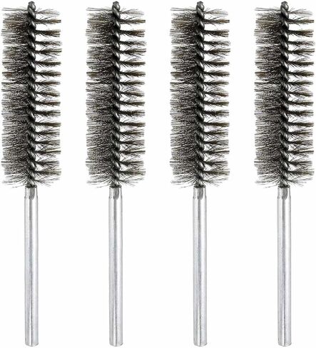 HARFINGTON 4pcs Wire Bore Brush 8 x 1-1/4" 5/16 Inch Shank Stainless Steel Bristles Cleaning Brush for Clean Car Part Tube Kitchen Garage in Saudi Arabia