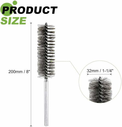 HARFINGTON 4pcs Wire Bore Brush 8 x 1-1/4" 5/16 Inch Shank Stainless Steel Bristles Cleaning Brush for Clean Car Part Tube Kitchen Garage in Saudi Arabia